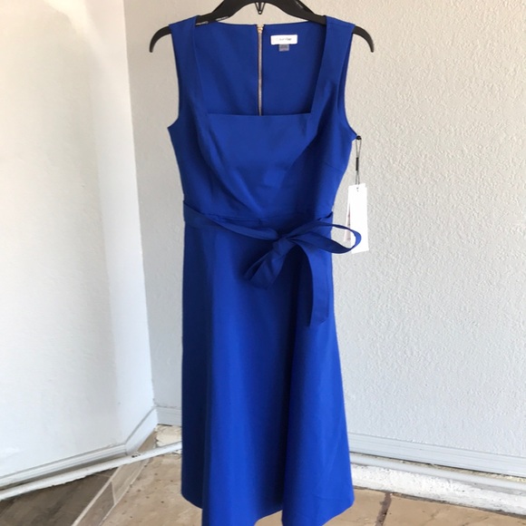 Calvin Klein Square Neck A Line Dress - Picture 3 of 8